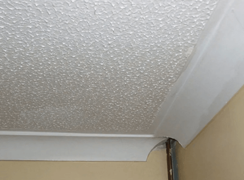 Asbestos textured ceiling